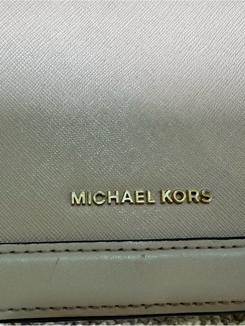 Michael Kors Blush Leather Crossbody Bag with Gold Logo